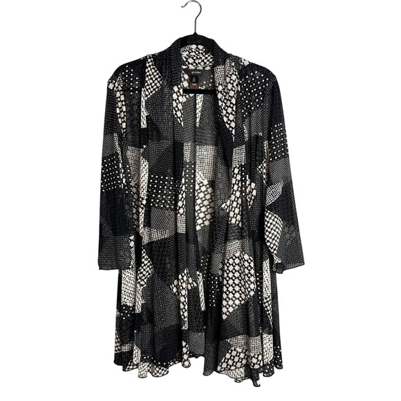 Ali Miles Sweaters - Ali Miles Cardigan Plus Sz 1X Geometric Patchwork Boho Artsy Mesh Cover Up